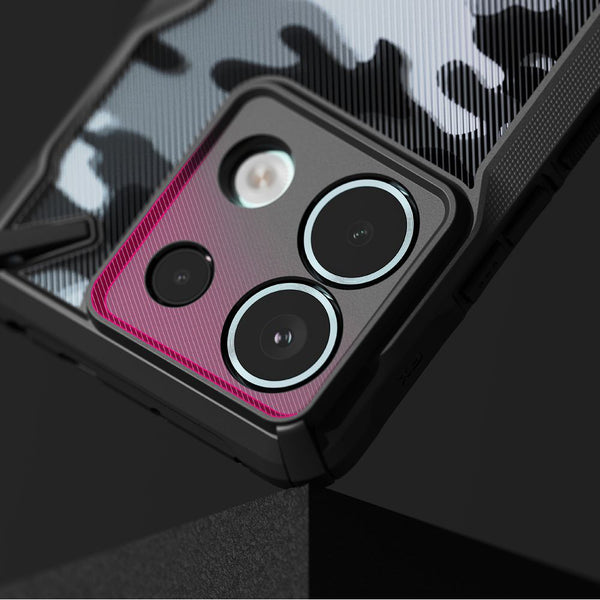Schutzhülle für Xiaomi Redmi Note 13 Pro 5G/ Poco X6 5G, Ringke Fusion X, Schwarz mit Moro-Muster