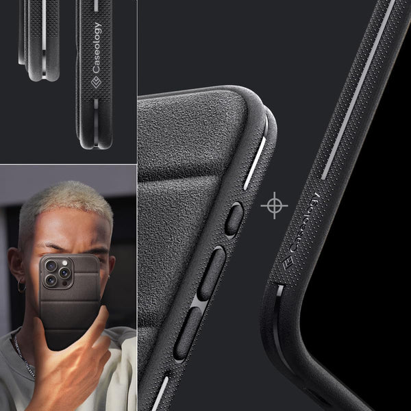 Schutzhülle für iPhone 15 Pro Max, Spigen Caseology Athlex, Schwarz