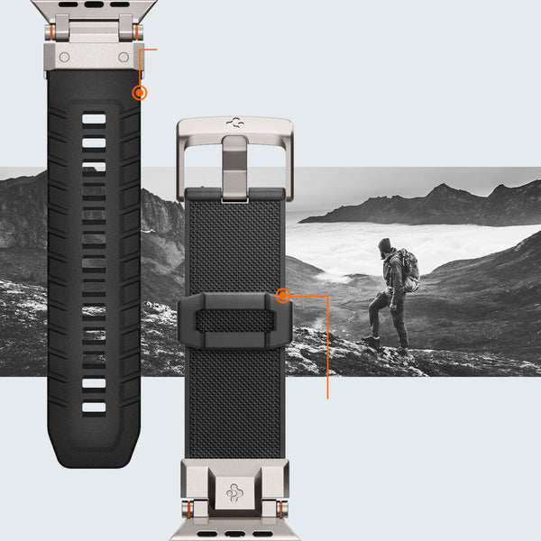 Armband Spigen DuraPro Armor für Apple Watch 49mm / 45mm / 44mm / 42mm, Schwarz