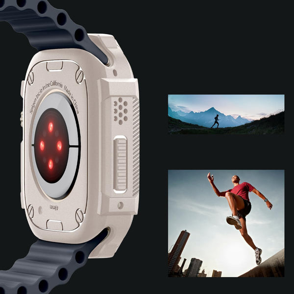 Schutzhülle für Apple Watch Ultra 2/1 49mm, Spigen Rugged Armor, Beige