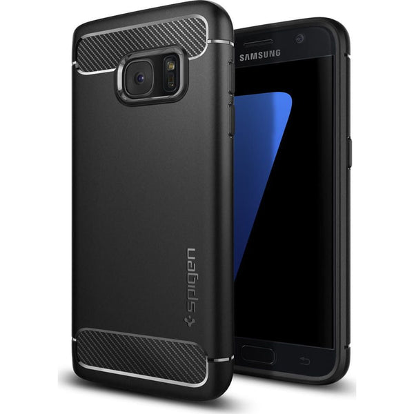 Schutzhülle für Galaxy S7, Spigen Rugged Armor, Schwarz