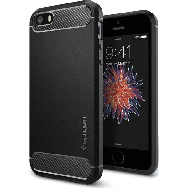 Schutzhülle für iPhone SE/5s/5, Spigen Rugged Armor, Schwarz