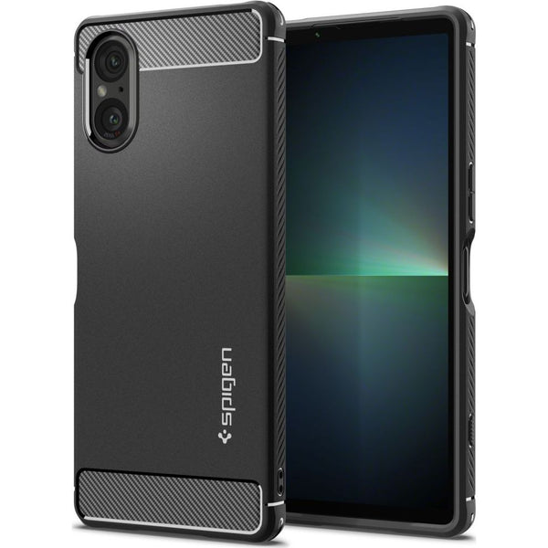 Schutzhülle Spigen Rugged Armor für Sony Xperia 5V, Schwarz