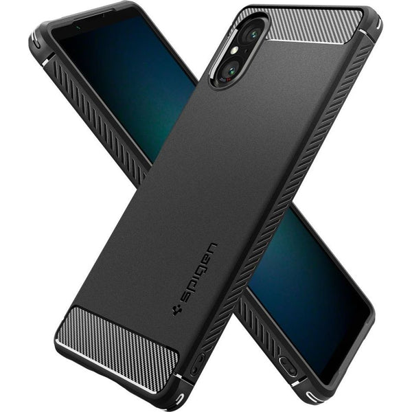 Schutzhülle Spigen Rugged Armor für Sony Xperia 5V, Schwarz