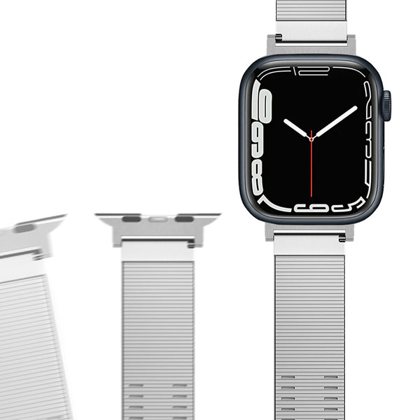 Armband für Apple Watch 49/45/44/42mm, Spigen Sleek Link, Silbern