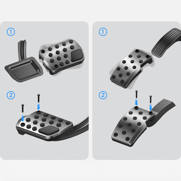 Anti-Rutsch-Pedalauflagen für Tesla Model 3/Y, Spigen Tesla Non-Slip Performance Foot Pedals, Silbern