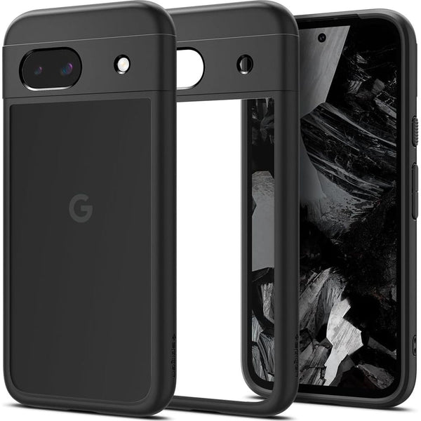 Schutzhülle für Google Pixel 8a, Spigen Ultra Hybrid, Transparent/Schwarz