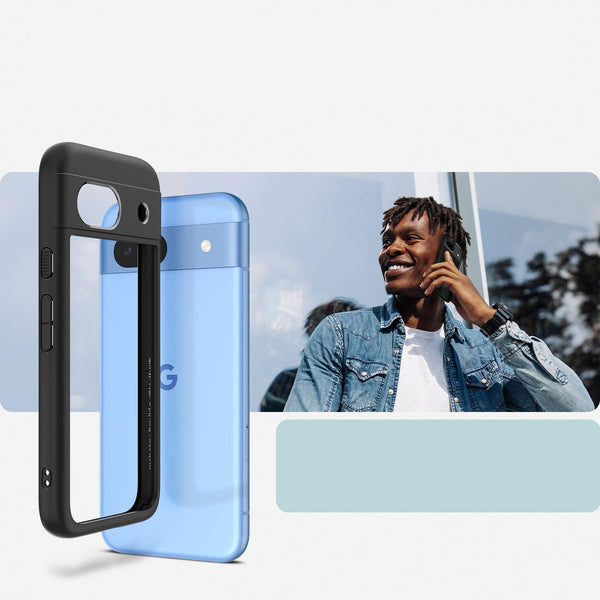 Schutzhülle für Google Pixel 8a, Spigen Ultra Hybrid, Transparent/Schwarz