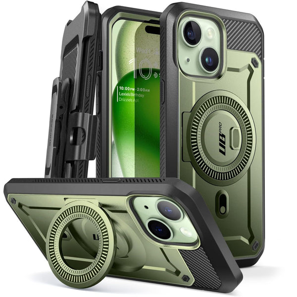 Schutzhülle für iPhone 15, Supcase UB Pro Mag für MagSafe SP, Grün