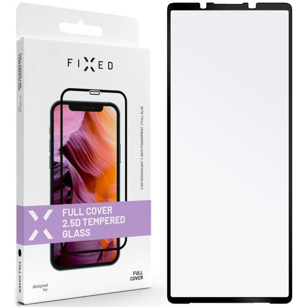 Hartglass Fixed Full Cover 2.5D Tempered Glass für Sony Xperia 5 V, mit Schwarzen Rahmen