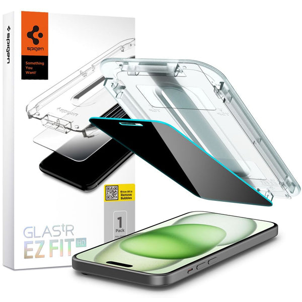 Glas für die Schutzhülle Spigen Glas.tR EZ Fit Privacy 1-Pack für iPhone 15 Plus
