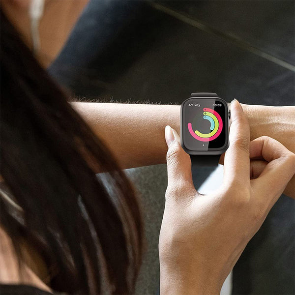 Schutzhülle + Glas Tech-Protect 360Defense für Apple Watch Series 8 / 7 - 45 mm, Schwarz