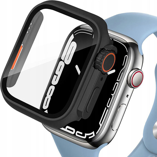 Schutzhülle + Glas Tech-Protect 360Defense für Apple Watch Series 8 / 7 - 45 mm, Schwarz