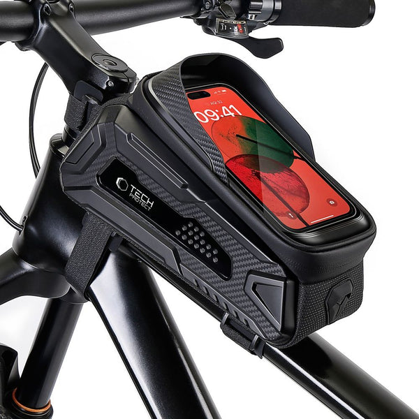 Fahrradträger, Gepäcktasche, Rahmentasche für Telefon Tech-Protect V2 L, Schwarz