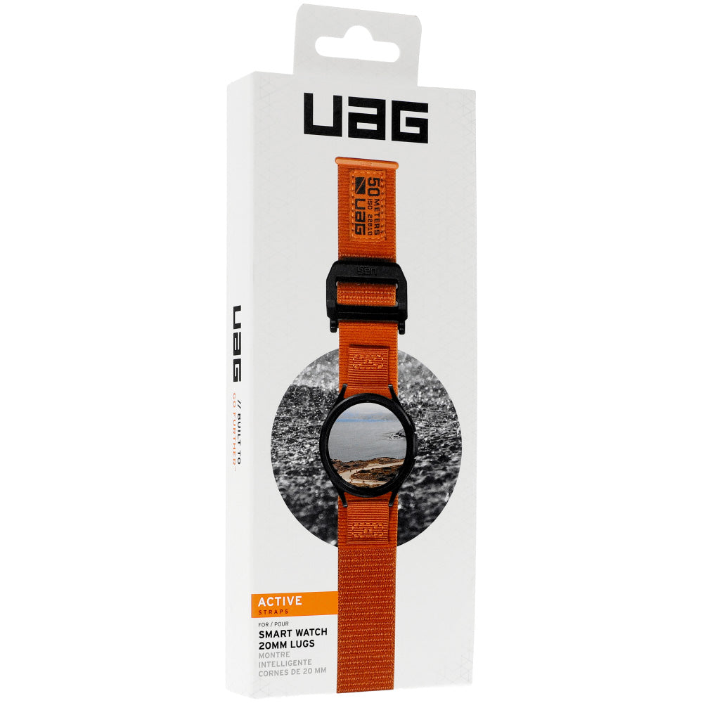 Armband 20mm für Galaxy Watch 6/5 Pro/5/4/3/2/1, Urban Armor Gear Active Straps, Orange