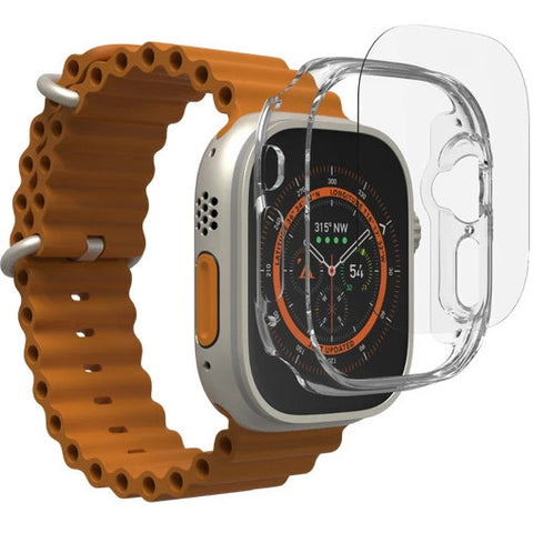 Schutzhülle mit Hybridglass Zagg Flex 360 für Apple Watch Ultra 49mm, Transparent
