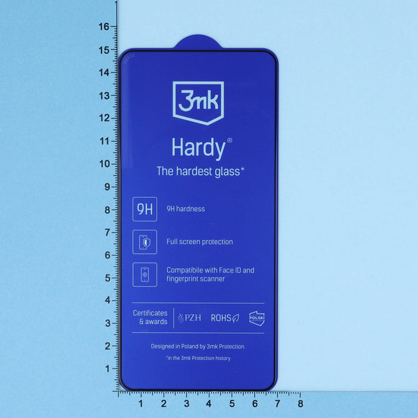 Gehärtetes Glas 3mk Hardy Galaxy S21 FE 5G, schwarzer Rahmen