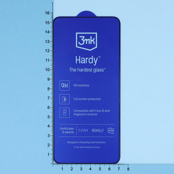 Gehärtetes Glas 3mk Hardy Galaxy S21 Plus 5G, schwarzer Rahmen