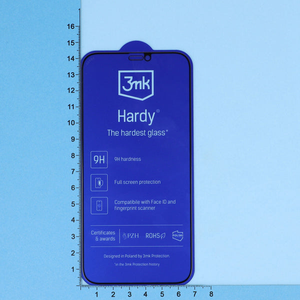 Copy of Gehärtetes Glas 3mk Hardy iPhone 12 / 12 Pro, schwarzer Rahmen