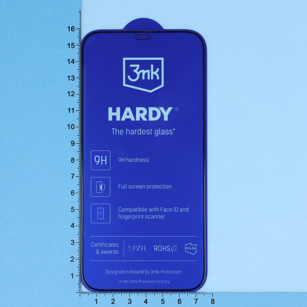 Gehärtetes Glas 3mk Hardy iPhone 12 Pro Max, schwarzer Rahmen