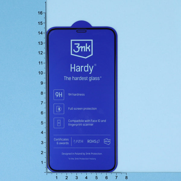 Gehärtetes Glas 3mk Hardy iPhone 11 / XR, schwarzer Rahmen