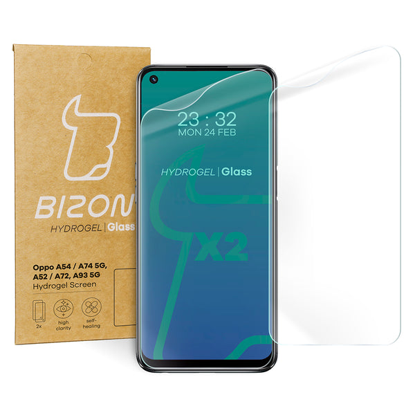 Hydrogel Folie für den Bildschirm Bizon Glass Hydrogel, Oppo A52 / A72 / A54 5G / A74 5G / A93 5G, 2 Stück