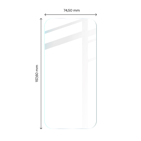 Foto von Bizon Glass Clear gehärtetem Glas für Apple iPhone 14 Pro Max auf Maßband