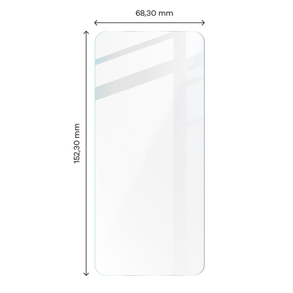 Foto von Bizon Glass Clear gehärtetem Glas für Oppo Reno 7 Lite auf Maßband