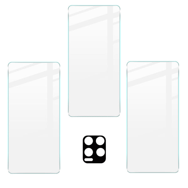 Gehärtetes Glas Bizon Glass Clear - 3 Stück + Kameraschutz, Realme 8 / 8 Pro
