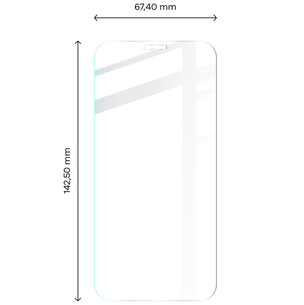 Foto von Bizon Glass Clear gehärtetem Glas für Apple iPhone 12 Pro / 12 auf Maßband