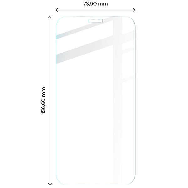 Foto von Bizon Glass Clear gehärtetem Glas für Apple iPhone 12 Pro Max auf Maßband