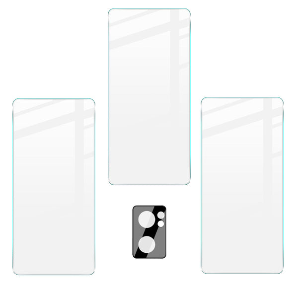 Gehärtetes Glas Bizon Glass Clear - 3 Stück + Kameraschutz, Oppo Reno 7 5G
