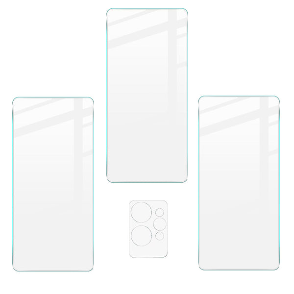 Gehärtetes Glas Bizon Glass Clear - 3 Stück + Kameraschutz, Realme GT 2 Pro