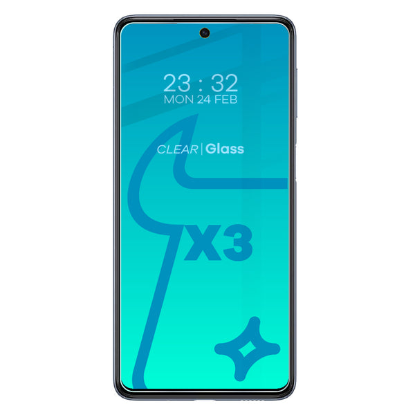 Gehärtetes Glas Bizon Glass Clear - 3 Stück + Kameraschutz für Galaxy M53 5G