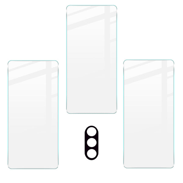 Gehärtetes Glas Bizon Glass Clear - 3 Stück + Kameraschutz, Moto G31 / G41