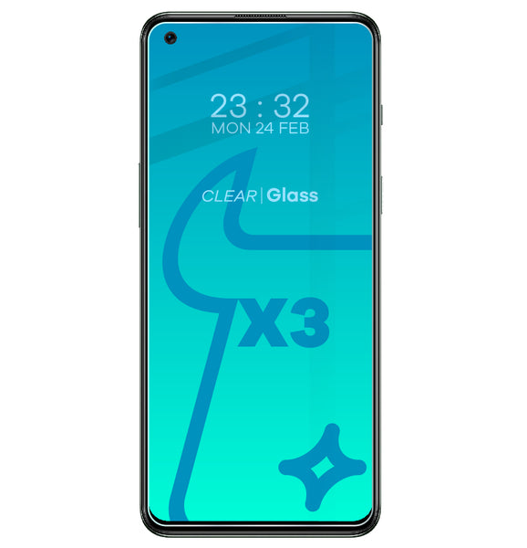 Gehärtetes Glas Bizon Glass Clear - 3 Stück + Kameraschutz, OnePlus Nord 2T