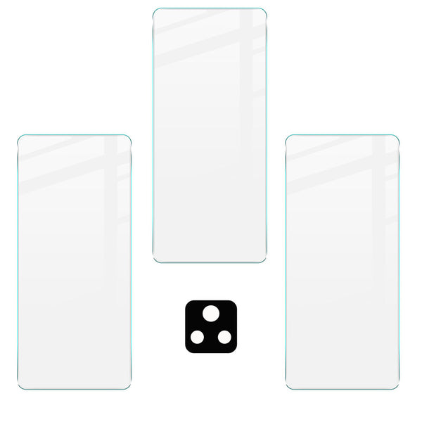 Gehärtetes Glas Bizon Glass Clear - 3 Stück + Kameraschutz, Xiaomi Poco F4