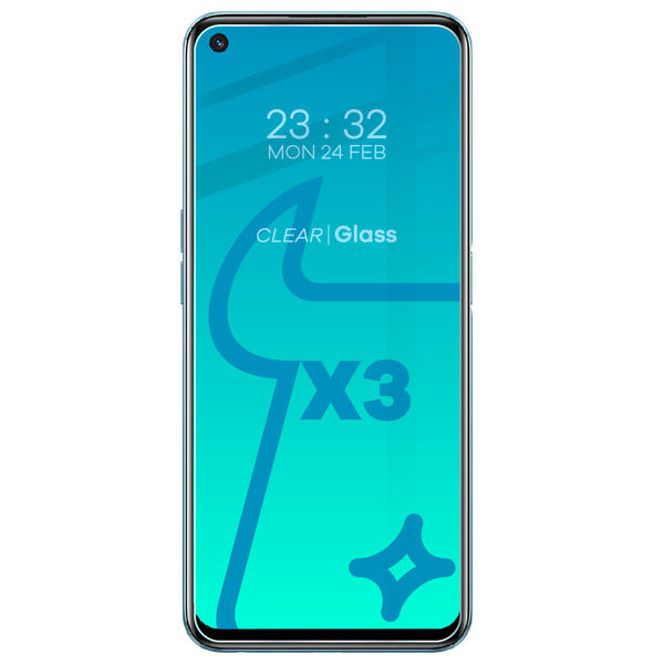 Gehärtetes Glas Bizon Glass Clear - 3 Stück + Kameraschutz, Realme 9i