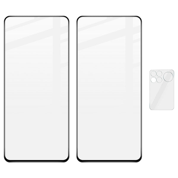 Gehärtetes Glas Bizon Glass Edge - 2 Stück + Kameraschutz, Poco X4 Pro 5G, Schwarz