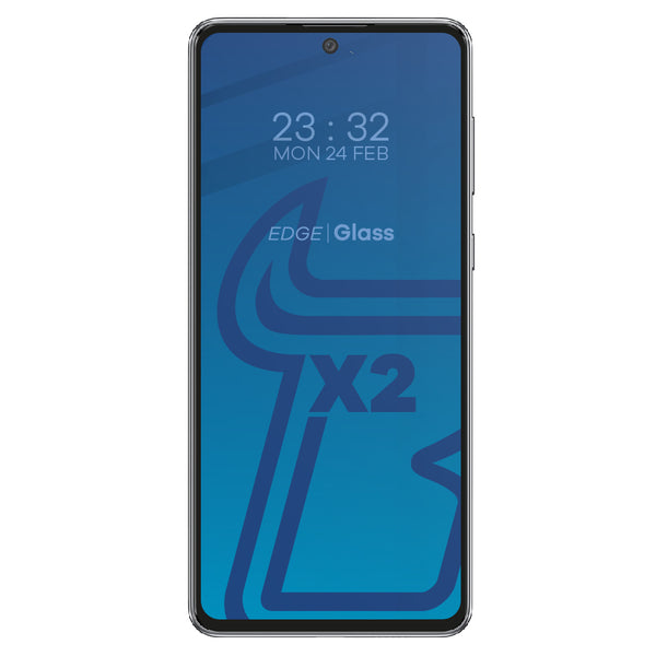 Gehärtetes Glas Bizon Glass Edge - 2 Stück + Kameraschutz, Galaxy A73, Schwarz