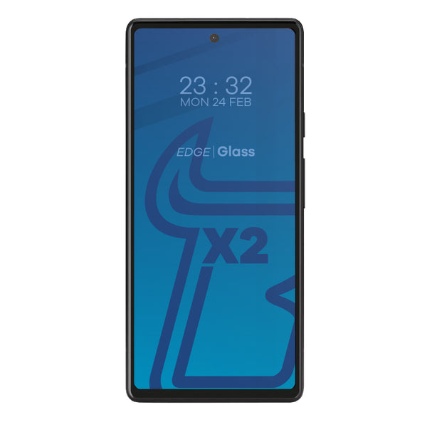 Gehärtetes Glas Bizon Glass Edge - 2 Stück + Kameraschutz, Google Pixel 6A, Schwarz