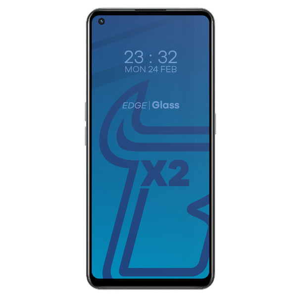 Gehärtetes Glas Bizon Glass Edge - 2 Stück + Kameraschutz für Realme GT2, Schwarz