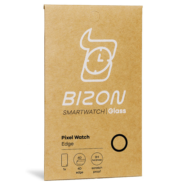 Gehärtetes Glas Bizon Glass Edge für Google Pixel Watch, Schwarz