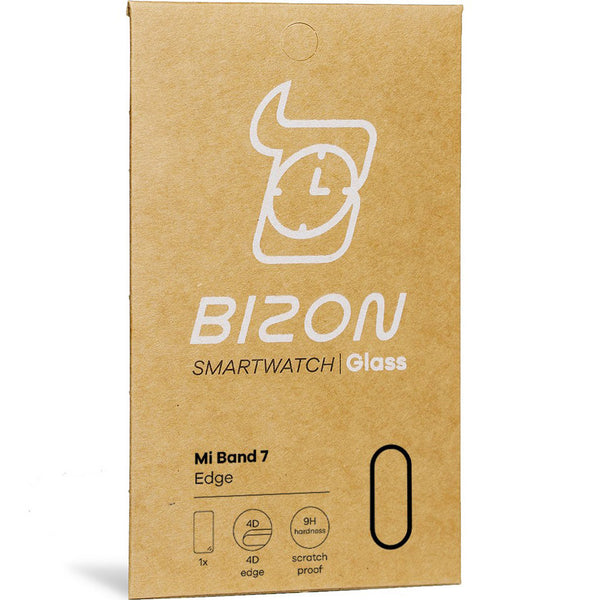 Gehärtetes Glas Bizon Glass Edge für Xiaomi Mi Smart Band 7, Schwarz