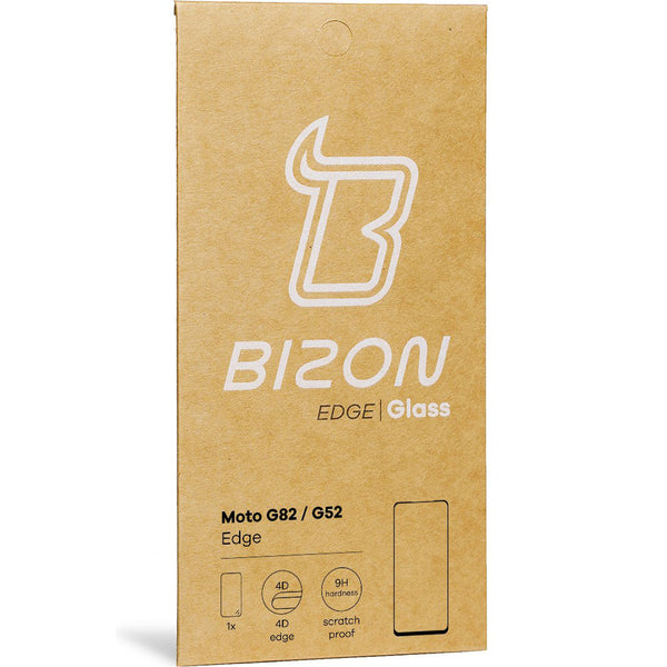 Gehärtetes Glas Bizon Glass Edge für Moto G52 / G82, Schwarz