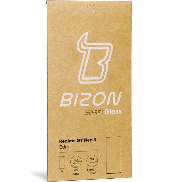 Gehärtetes Glas Bizon Glass Edge für Realme GT Neo 3, Schwarz