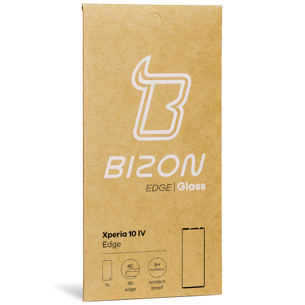 Gehärtetes Glas Bizon Glass Edge für Sony Xperia 10 IV, Schwarz