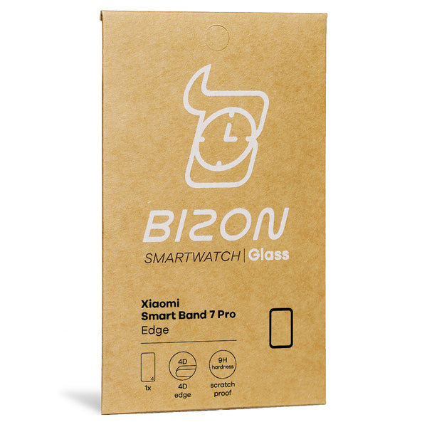 Gehärtetes Glas Bizon Glass Edge für Xiaomi Smart Band 7 Pro, Schwarz