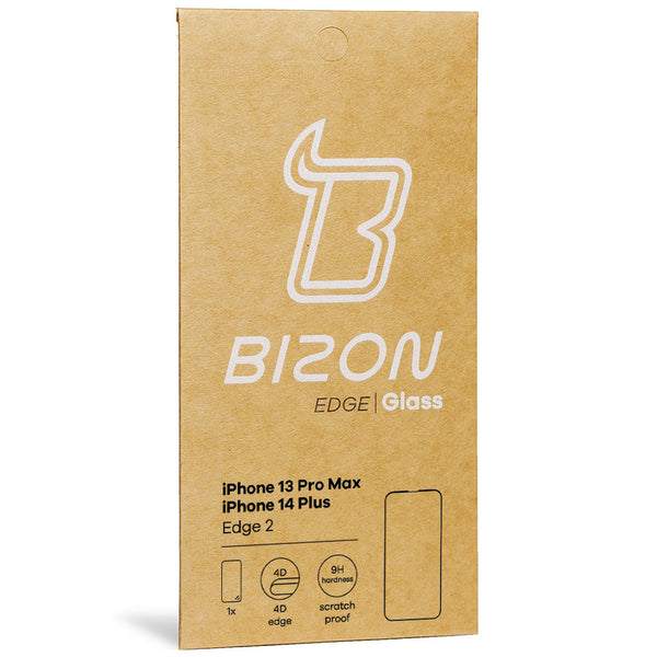 Gehärtetes Glas Bizon Glass Edge 2 für iPhone 14 Plus / 13 Pro Max, schwarz