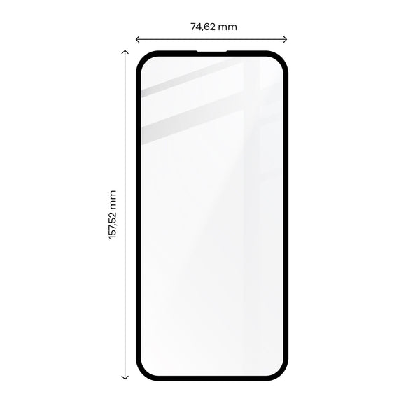 Gehärtetes Glas Bizon Glass Edge 2 - 2 Stück + Kameraschutz, iPhone 14 Pro Max, Schwarz